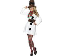 NET TOYS Déguisement Bonhomme Femme de Neige Costume de Noël Femme Déguisement de Bonhomme de Neige Costume d'hiver Costume Hiver Femme L 46/48