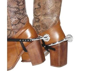 NET TOYS Éperons de Western - éperons de Bottes argentés - éperons Cowboy - éperons de Cowboy - Costume de Cowboy - Accessoires de Costume Cowboy - Spurs