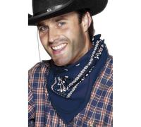 NET TOYS Foulard Bandana Foulard de Cow-Boy Bleu Bandana de Cowboy Western Foulard Cow-Boy shérif rodéo déguisement Accessoire