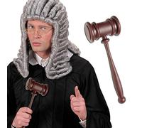 NET TOYS Marteau de Juge Vente aux enchères Maillet de magistrat Vente aux enchères Marteau Juge Professeur bâton Avocat déguisement Accessoire Costume de Carnaval
