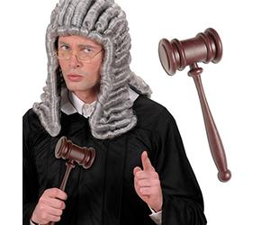 NET TOYS Marteau de Juge Vente aux enchères Maillet de magistrat Vente aux enchères Marteau Juge Professeur bâton Avocat déguisement Accessoire Costume de Carnaval