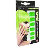 NET TOYS Ongles des années 80 - Vert néon | Ongles artificiels | Faux Ongles | Ongle Artificiel Couleur Fluo