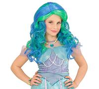 NET TOYS Perruque fée Fantaisie pour Les Filles - Bleu et Vert | Enfants Perruque de sirène | Perruque de Conte de fées | La Petite Sirène Arielle Perruque