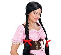 NET TOYS Perruque Gretel Noire avec chignons pour Femme fête de la bière Perruque de Femme Noire Perruque de Carnaval avec chignons