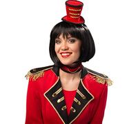 NET TOYS Set d'accessoires dompteuse avec Mini Chapeau & Collier Ras-de-Cou | Rouge-Noir | Accessoires de qualité pour Costume Femme directrice de Cirque | Idéal pour Carnaval & Bal masqué