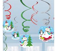 NET TOYS Suspension Noël Guirlande Hiver 12 pièces Bonhomme de Neige à Suspendre Corde Tourbillon Neige Décoration Saisonale