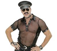NET TOYS T-Shirt Filet Homme Haut de Rocker résille S 48 Partie supérieure Filet Motard Chemise résille Hommes Chemisette années 80 déguisement de Rocker