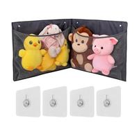 Neta d'animaux en peluche - Support mural d'angle, sac de rangement suspendu | Caractéristique en tissu Oxford durable peu encombrant, grand produit organisateur d'affichage de