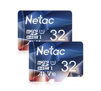 Netac 2 Paquets 32Go Carte Mémoire Micro SDHC A1, U1, C10, V10, FHD, 600X, UHS-I Vitesse Jusqu'à 90/10 Mo/Sec (R/W) pour Smartphone, Appareil Photo, Switch, Gopro, Tablette，Drones