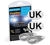 Netagon Déflecteurs de faisceau pour phares avant Eurolites avec adaptateurs et convertisseurs autocollants pour plaque UK pour la conduite en Europe - Obligation légale pour le voyage (Déflecteurs de