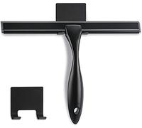 NETANY Raclette de Douche en Acier Inoxydable Multi-usages pour Salle de Bain, Portes de Douche, miroirs, Carreaux et fenêtres de Voiture - 30,5 cm Noir Mat