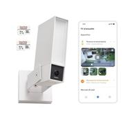 NETATMO Caméra de Surveillance Extérieure, Wi-Fi 5 GHz, 2K HDR, Détection IA Personnes/Véhicules/Animaux, Projecteur LED 12 W, Sirène Intégrée 105 dB, Stockage Local, Sans abonnement, Blanc, NOC-2-AMZ