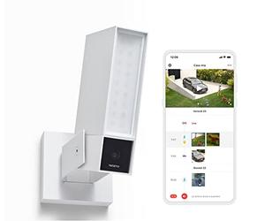 Netatmo Caméra extérieure de Surveillance Intelligente sirène de 105 DB, Wi-FI, éclairage intégré, détection de Mouvement, Vision Nocturne, sans abonnement, Blanc, NOC-S-W-IT