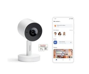Netatmo Intelligente Caméra Intérieure Advance - Reconnaissance Faciale, Audio-Bidirectionnel, Angle de Vue de 130°, 2K HDR, 30 fps, Zoom X16, 2X Carte SD - Blanche