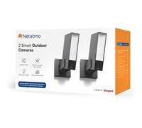 Netatmo outdoor Pack 2 Caméras Extérieures,Détection de Personnes,1920p,Voitures et Animaux,Aluminium Noir,NBU-2-NOC-AMZ