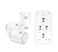 Netatmo Pack de 3 Têtes Thermostatiques Intelligentes - Accessoire pour Thermostat Connecté, Contrôle du Chauffage à Distance, Économie d’Énergie, Compatible Alexa & HomeKit, NBU-NAV-EU