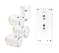 Netatmo Pack de 4 Têtes Thermostatiques Connectées et Intelligentes - Contrôle du Chauffage à Distance, Économie d’Énergie, Compatible avec Alexa et HomeKit, NBU-4-NAV-EU