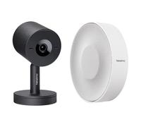 Netatmo Pack Intelligente Caméra Intérieure Advance + Sirène Intérieure Intelligente - Reconnaisse Faciale Optimisée par IA, Audio Bidirectionnel, Angle de Vue de 130°, 2K HDR, Zoom X16 - Noir