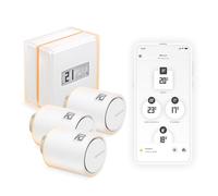 Netatmo Pack Thermostat Intelligent + 3 Têtes Thermostatique Connectées et Intelligentes, WiFi, Contrôle à Distance Via Application, Compatible avec Chauffage Individuel, NBU-NTH-NAV-EU