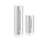 Netatmo Station Météo NWS01-EC Aluminium : Baromètre, Thermomètre & Hygromètre Int/Ext, WiFi, Compatibilité Amazon Alexa, Alimentation Batterie/USB