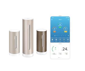 Netatmo Station Météo ORIGINAL 2e génération | Intérieur & Extérieur + Module Additionnel Intérieur - Température, Humidité, Qualité de l'air, UV, Pollens, Prévisions météo | Compatible Apple, Alexa,