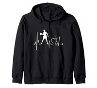 Netball Heartbeat EKG Pulse Line Lecteur de Netball Amusant Sweat à Capuche