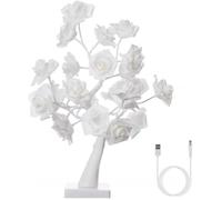 NetBoat LED Guirlande Lumineuse Arbre Lumineux LED Lampe de Rose 24 Fleurs des Lumières Lampe de Table Câble USB 45 cm