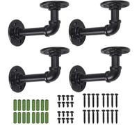 NetBoat Lot de 4 supports d'étagère en forme de tuyau pour étagère flottante 15 x 8 cm