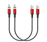 Netdot Gen10 Usb-C Câble De Charge Rapide Magnétique Tressé En Nylon Avec Del Latérale Compatible Avec Dispositif Type-C (0.3M / 2 Paquet Rouge)[CAB9165407]