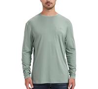 netdraw T-shirt à poche en viscose de bambou ultra doux pour homme, coupe classique, léger et rafraîchissant à manches courtes, Manches longues Sauge, Taille 3XL