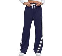 Neteson Pantalon Jogging Femme en Coton Pantalon de Sport Large Taille Haute Pantalon de Survêtement Baggy Taille élastique pour Running Fitness Training