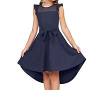 Neteson Robes Été Filles sans Manches Trapeze Robe de Soirée Elégante pour Enfants Anniversaire Mariage Bal Fête Décontractées 6-15 Ans