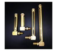 NETFEN Indicateur De Niveau D'huile Liquide, 1/4" 3/8" 1/2" BSP Filetage Mâle en Laiton en Forme De L Indicateur De Niveau D'huile Liquide Jauge De Verre (Color : One Window 3/8", Size : 150mm)