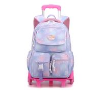 NETFEN Sac à dos d'écolier pour fille - Sac à roulettes - Sac d'école à roulettes - Sac d'école à roulettes - Sac à dos étanche pour filles et adolescentes, a2, 46x21x33 cm, Sac à dos
