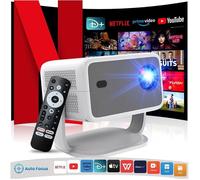 【Netflix Certifié/Auto Focus】Vidéoprojecteur, 4K Supporté Auto Keystone Projecteur vidéo,25000 Lumens WiFi6 Bluetooth5 1080P Full