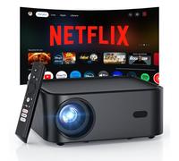 【Netflix Certifié/Dolby】 Smart Vidéoprojecteur, HAPPRUN Projecteur 4K WiFi Bluetooth, App Intégrée, Natif 1080P 1000ANSI, Focus Électrique, Retroprojecteur Portable pour Home Cinéma, Chambre