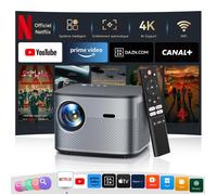 【Netflix Certifié】Vidéoprojecteur 4K Supporté Auto Focus Keystone-35000 Lumens-WiF Bluetooth 1080P Full HD Projecteur