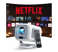 [Netflix Officiel/Auto-Focus] 12000 Lumens Smart Videoprojecteur FHD 1080P Natif 4K Supportée, Android 13 Portable Projecteur, Bluetooth5.4 WiFi 6, Auto Keystone, LYNCAST N300 iOS/HDMI Mini Projector