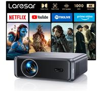 【Netflix Officiel/Dolby】Laresar A1 Vidéoprojecteur 4K 1000ANSI AI Auto Focus/Keystone Full HD 1080P Android TV Projecteur Portable WiFi6 Bluetooth5.2 Dolby Home Cinéma Extérieur/PS5 Laresar A1