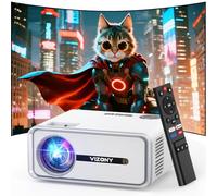 [Netflix officiellement/Dolby Audio] Projecteur intelligent avec WiFi et Bluetooth, VIZONY Native 1080P Projecteur avec applications intégrées Netflix, YouTube, Hulu, Disney+, Mini projecteur portable