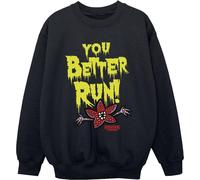 Netflix - "Stranger Things You Better Run" Sweat-shirt pour garçon BI33703 (128) (Noir)