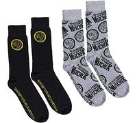 Netflix The Witcher Lot de 2 paires de chaussettes fantaisie Noir/gris Taille unique, noir/gris, taille unique