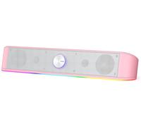 NETG-Gs560 Adiemus Barre De Son De Bureau Rvb, Haut-Parleur D'Ordinateur 2.0 Canaux Avec Barre D'Éclairage Dynamique, Synchronisation Audio-Lumière, Contrôle Tactile Rétroéclairé Avec Bouton De