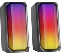 NETG-Msrgb, Haut-Parleur Puissant Bluetooth 15W, Rgb Full Mesh, 2 Haut-Parleurs Actifs, Noir