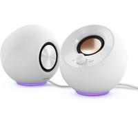 NETG-Pebble Se Haut-Parleurs Pc 2.0 Alimentés En Usb-C Avec Éclairage Rvb, Entrée Aux De 3,5 Mm, Puissance Allant Jusqu'À 4,4 W Rms Pour Les Ordinateurs Et Les Ordinateurs Portables (Blanc)