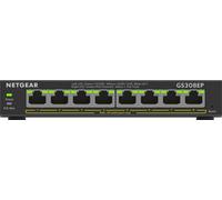 NETGEAR (GS308EP) Switch Ethernet PoE 5 Ports RJ45 Gigabit (10/100/1000), Serie Plus Manageable PoE, switch RJ45 4 Ports PoE+ 62 W, Sur bureau ou mur, Silencieux sans ventilateur, Plug and Play