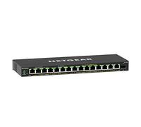 NETGEAR Commutateur Gigabit Ethernet Plus 16 Ports PoE (GS316EP) - Géré, avec 15 x PoE+ @ 180 W, 1 x Port SFP 1G, Support de Bureau ou Mural