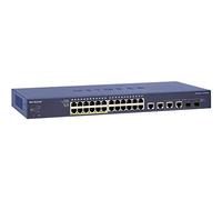 NETGEAR (FS728TLP) Smart Switch Ethernet manageable PoE professionnel 28 Ports RJ45 Fast (10/100) - avec 12 Ports PoE @ 100 W, 6 Ports cuivre/SFP 1 Gigabit, en rack et protection à vie ProSAFE