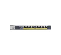 NETGEAR GS108LP Non-géré Gigabit Ethernet (10/100/1000) Connexion Ethernet, supportant l'alimentation via ce port (PoE) 1U Noir, Gris