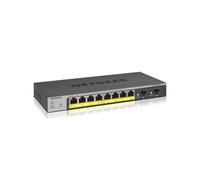 NETGEAR GS110TP-300EUS : Switch Gigabit Ethernet L2/L3/L4 Géré 8 RJ45 10/100/1000 PoE+ 2 SFP, Capacité 20 Gbit/s, 8000 MAC, QoS, VLAN, SNMP